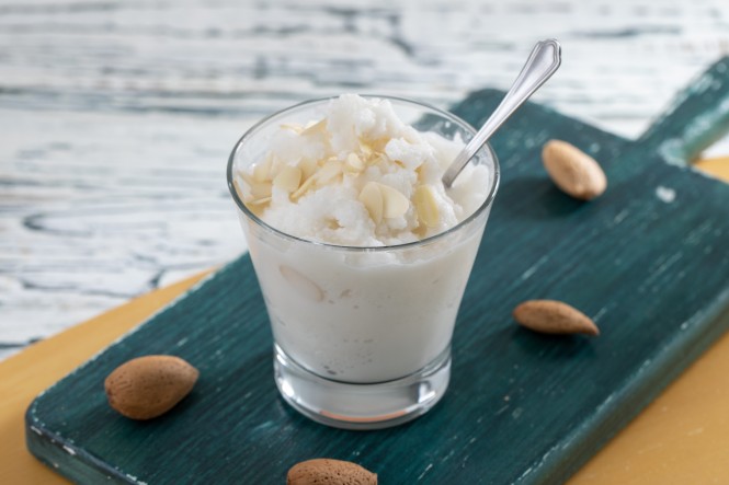 1944726715 almond granita shaved ice in glass