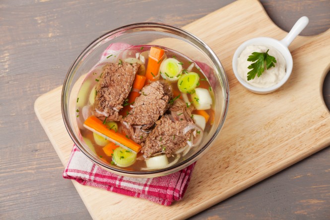 prime boiled beef and soup