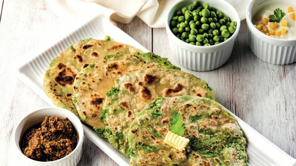 idijska paratha s graskom