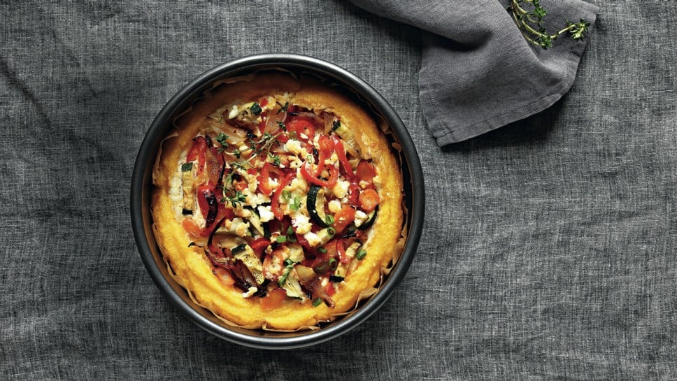 zapecena palenta s povrcem i feta sirom