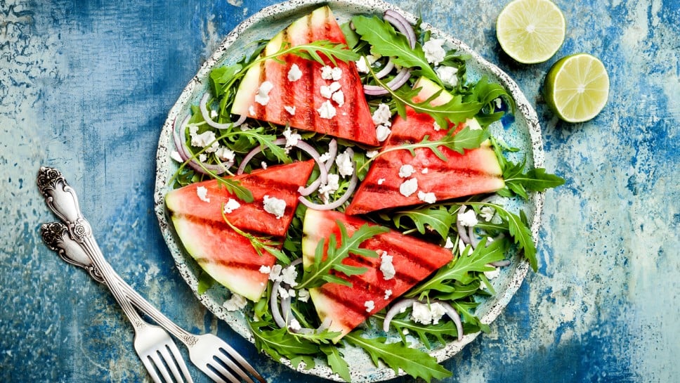 grillana lubenica s rukolom i feta sirom
