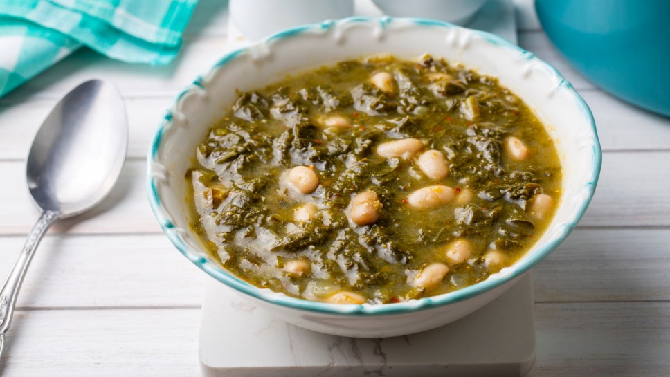 Turkish Kara Lahana corbasi - Black Cabbage or Kale Soup.