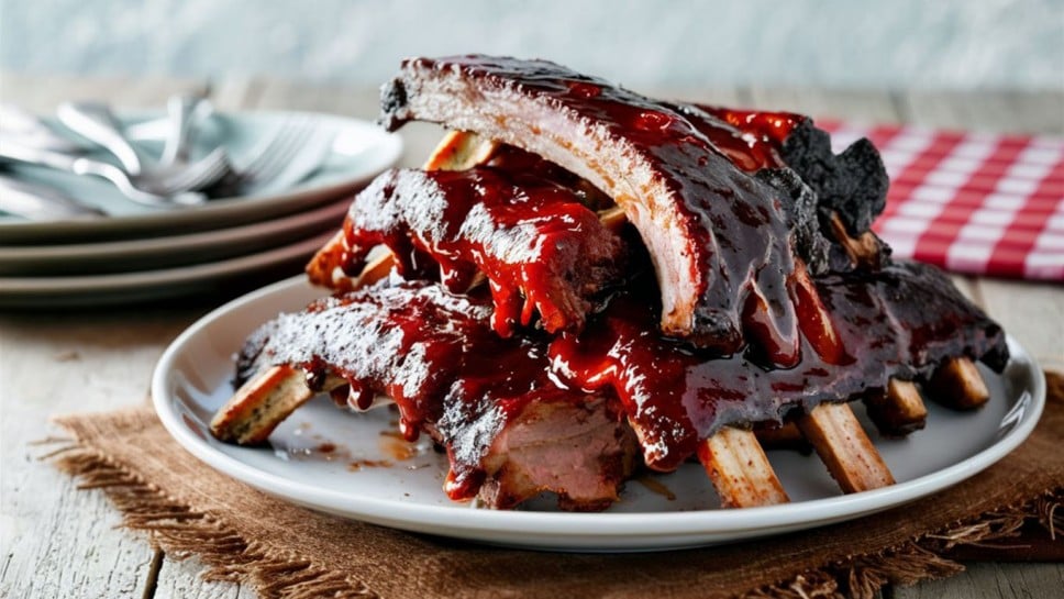 The essence of Barbecue Ribs in a mouthwatering food photography shot