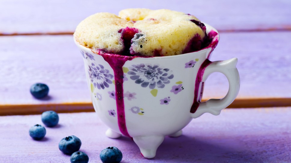 mug cake prepared in microwave . horizontal permission. selective focus