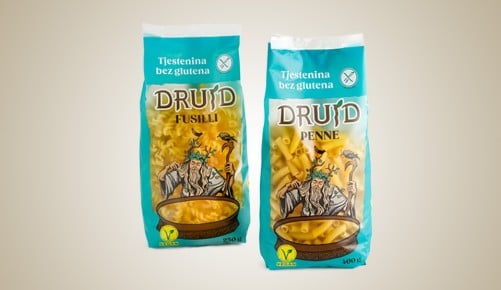Druid bezgluteinska tjestenina beige pozadina