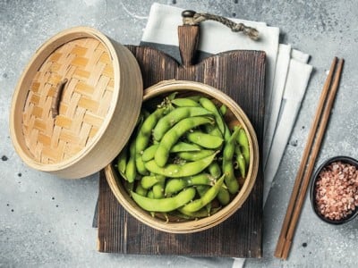 edamame kuhan na pari u bamusovom posudu