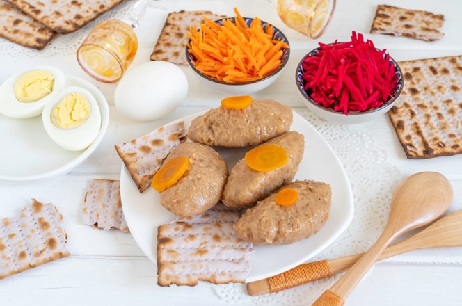 Gefilte fish for Jewish holiday Pesach (Passover). 