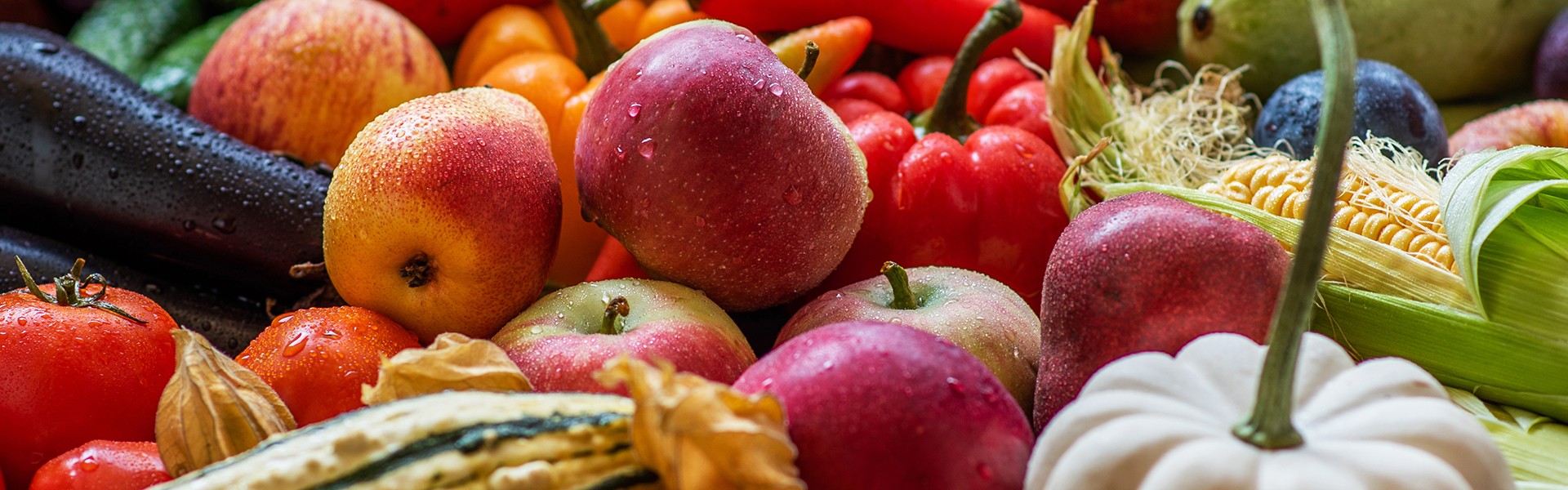 Fresh vegetables and fruits background.